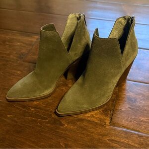 Vince Camuto Green Suede Ankle Booties